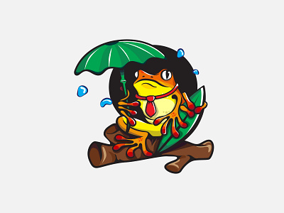 Tie frog Mascot Logo
