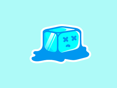 Melting Ice design flat icon illustration logo logodesign mascott minimal vector