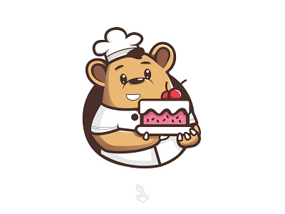 Cute Bear Cooking branding flat illustration logo logodesign mascott minimal vector