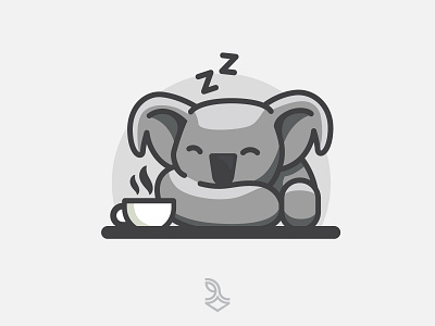 Cute Koala Sleep design flat logo logodesign mascott minimal