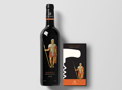 Barbera wine and corkscrew packaging branding illustrator packaging design photoshop