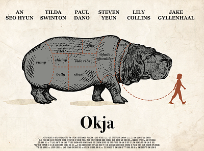 Okja alternative movie poster illustration movie poster photoshop