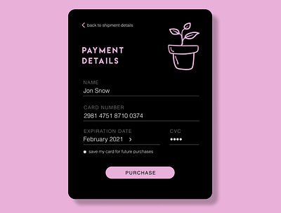 Credit Card Checkout 002 challenge dailyui design figma flat ui