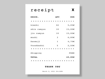 Email Receipt 017 blackandwhite challenge daily ui email figma figmadesign receipt typogaphy