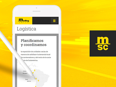 Medlog Chile — MSC chile logistics responsive santiago ui ux web design website yellow