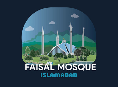Faisal Mosque adobe illustrator details illustraion mosque vector