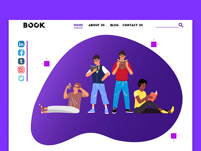 Book - Landing Page Web Design design illustration illustrator ui ux web website