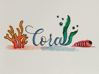 Coral - Doodlegraphy brushlettering calligraphy illustration inktober2020 lettering micropen watercolor