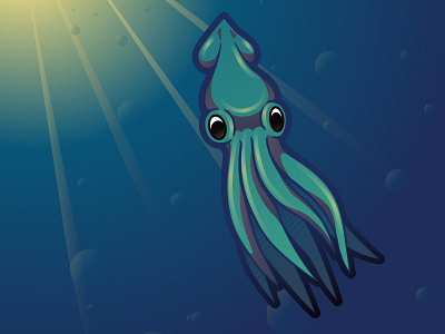 Sea Creatures - Squid chibi illustration ocean squid vector