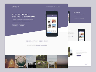 Instasize | Web Design app branding flat iphone ui web web design website