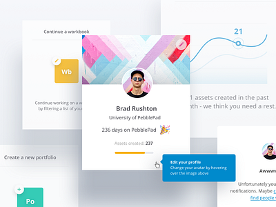 Profile card product ui web