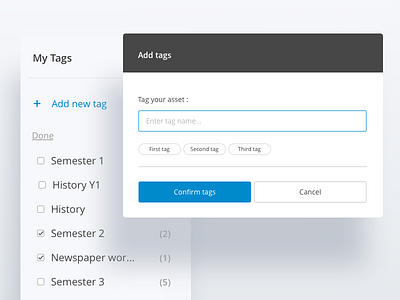 Tag modal