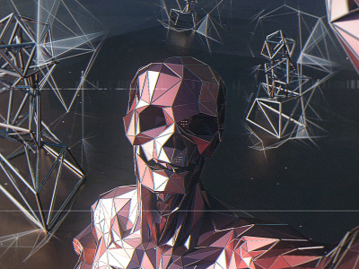 Low Poly Selfie afp game glitch low poly retro retro wave skeleton skull terminator vhs