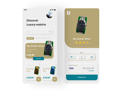 User Interface for a Luxury watchs app branding design interface minimal ui ui ux uidesign ux webdesign