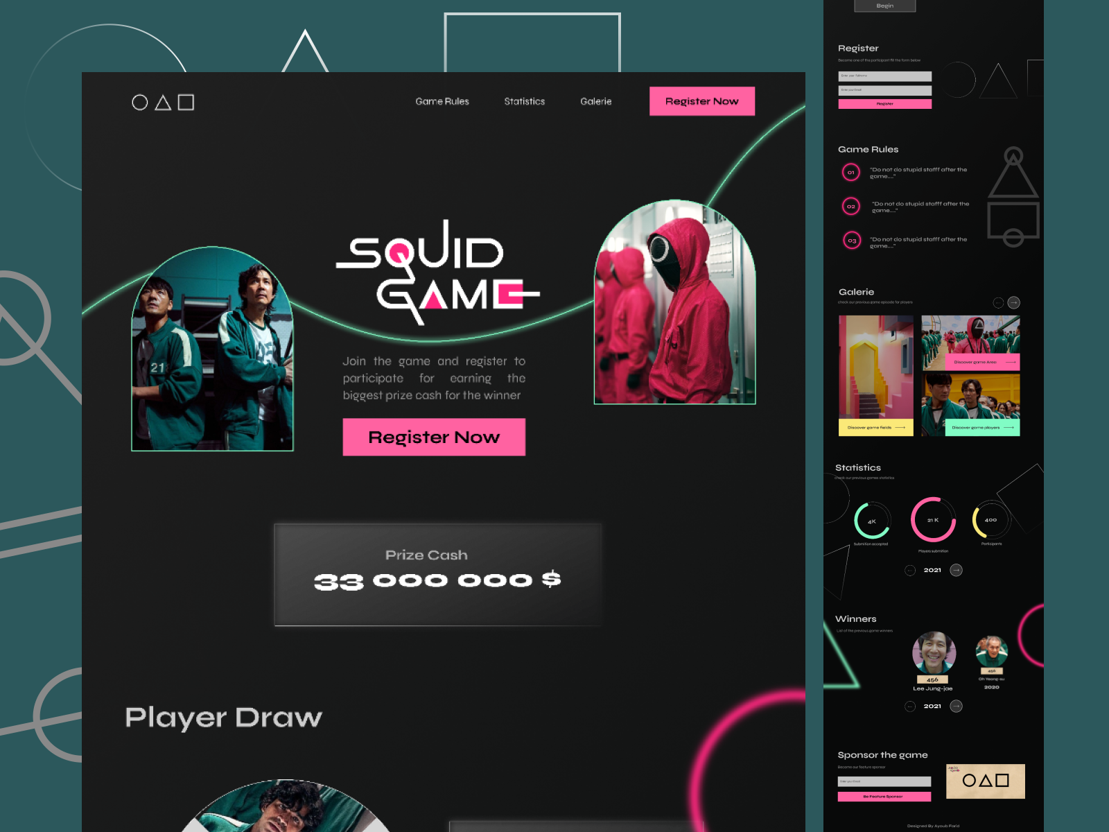 Squid Game Landing Page By Ayoub Farid On Dribbble