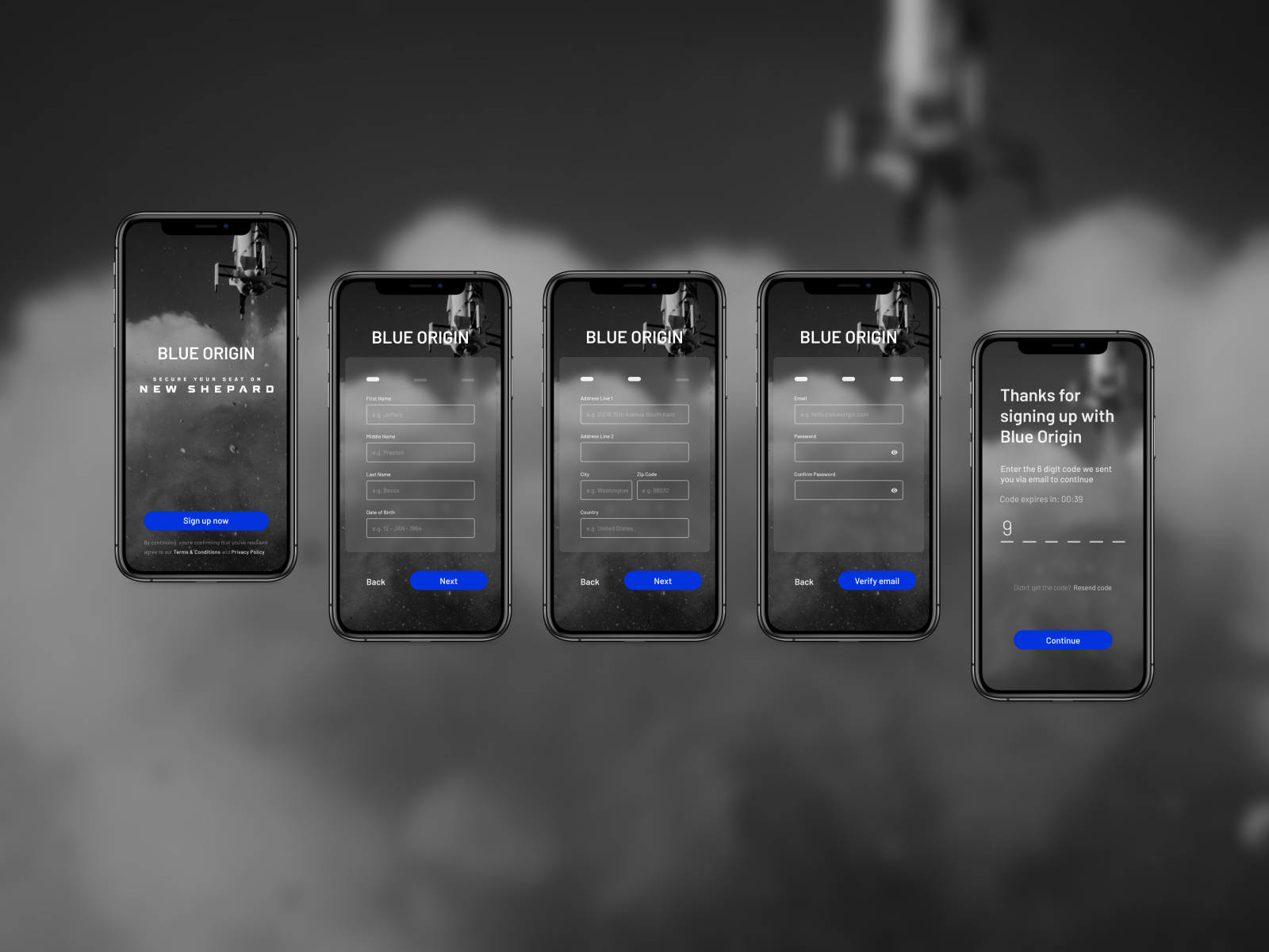 【Daily UI】― Concept Signup for Blue Origin by Benjamin Wu on Dribbble