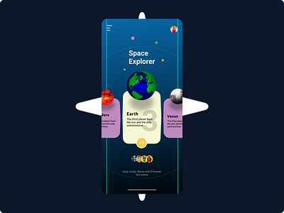 Space Explorer App 3d animation app branding design graphic design icon illustration logo motion graphics ui