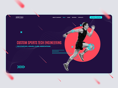 Sport tech redesign concept 2021 adaptive design desktop figma flat landing main page mainpage redesign responsive responsive design sport tech trend ui uidesign ux web website