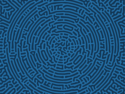 Radial Turing Pattern Square (Blue) abstract abstract art aesthetic alan turing blue circle circular diffusion generative generative art morphogenesis natural nature organic pattern pattern design patterns radial reaction diffusion turing