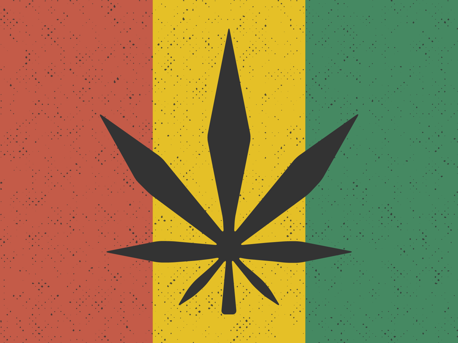 Cartoon Cannabis Leaf (Rasta Flag) canna cannabis cartoon cbd colors dope drug flag foliage ganja hemp jamaica leaf marijuana organic plant rasta red gold green reggae weed art