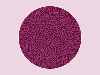 Turing Pattern Sphere (Purple Pink) 3d abstract art alan turing ball generative generative art globe morphogenesis natural nature orb organic pattern pattern design patterns pink purple reaction diffusion sphere turing