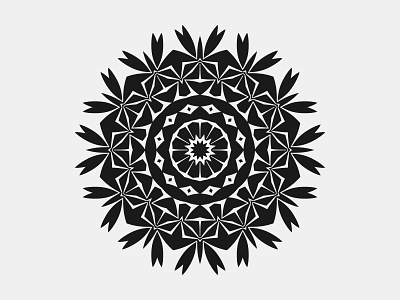 Mini Leaf Mandala (Black) black bohemian boho circle decoration flower foliage geometric kaleidoscope leaf mandala mandala art mandala pattern mandalas mini ornament radial sacred sacred geometry spiral