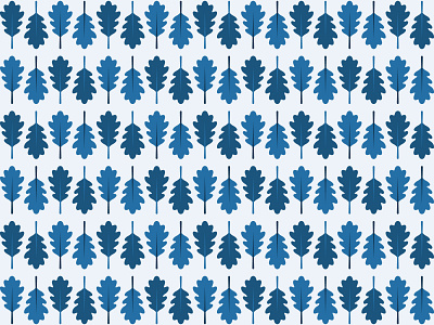 Oak Leaves Pattern (Blue)