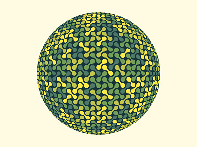 Metaballs Pattern Sphere (Green Yellow) 3d ball balls blobs circle connected geometric geometrical globe green metaball metaballs orb pattern pattern design patterns shape shapes sphere yellow