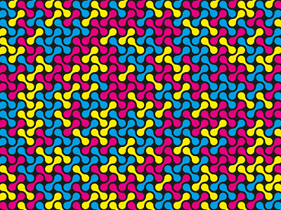 CMYK Base Colours Metaball Pattern