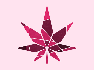 Sliced Cannabis Leaf (Pink)