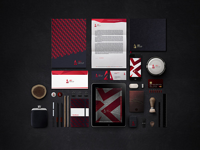 ASC Group Corporate Identity artdirector branding conceptart corporate identity design graphicdesign logo logotype red ui ux vector