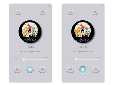 Neumorphic Design - Music app adobe xd art minimal music app neumorphic neumorphic design neumorphism soft ui ui ux