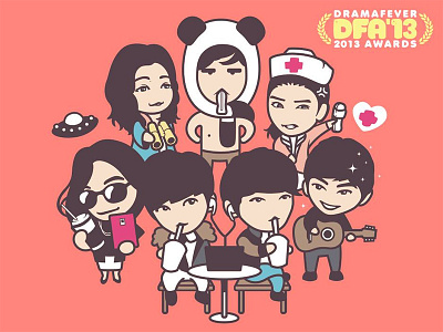 DramaFever Awards 2013 character cute digital dramafever drawing illustration illustrator korean vector