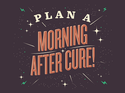 Morning After Cure detox water flat retro treatment type typography