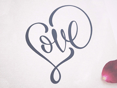 Love heart lettering love script treatment type typography