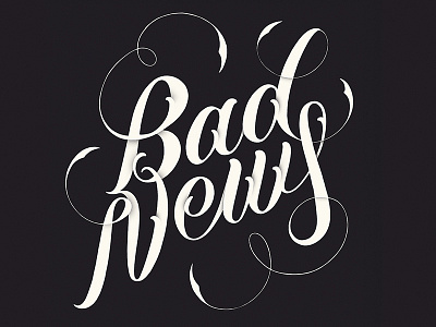 Bad News branding calligraphy handlettered lettering logo logomark logotype shadow type typography