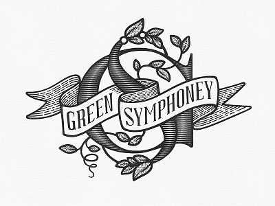 Green Symphony branding handletter illustration lettering logo logomark monogram script type typography