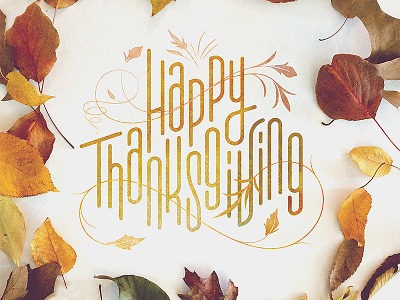 Happy Thanksgiving calligraphy design handlettered lettering thanksgiving type typography