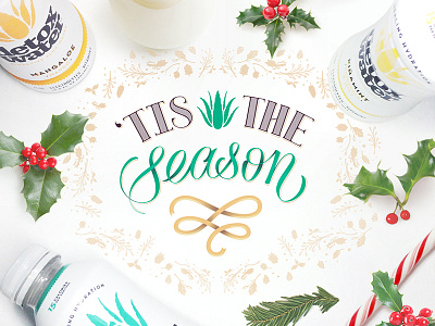 'Tis the Season calligraphy design handlettered holiday lettering type typography