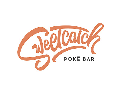 Sweetcatch Pokē Bar calligraphy design hand handlettered letter lettering logo script sweetcatch type typography