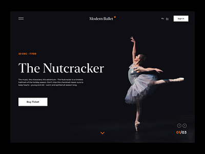 Modern Ballet - Website ballet black clean concept dance design gallery minimalist minimalistic opera simple ui ux web design website