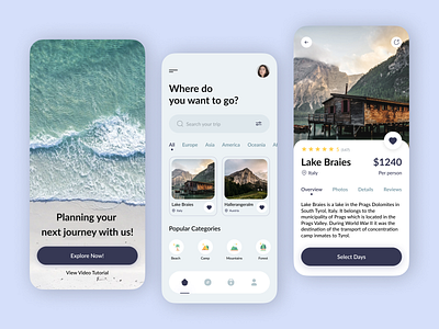 Travel App Design adventure app app design application booking clean design explore journey minimal mobile mobile app product design tour tourism travel travel app traveling trip ui ux