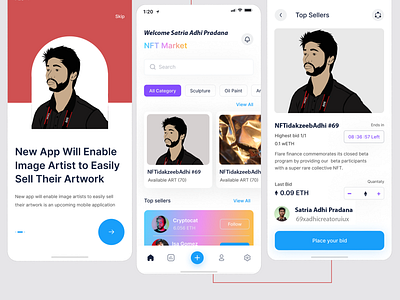 NFT APP MARKET - WireFrame UI Apps app graphic design nft typography ui ux