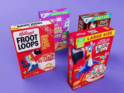 Cereal boxes 3D b3d blender blender3d blendercycles breakfast cereals countchocula cycles frootloops luckycharms render
