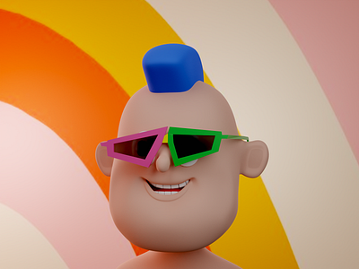 80's Baby Punk 3d 80s b3d baby blender blender3d blendercycles cartoon character cycles funny head pop punk rascal render