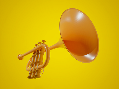 Trumpet 3D 3d b3d blender blender3d blendercycles music render