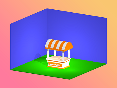 3d Lemonade Stand 3d b3d blender blender 3d isometric lemonade rebound stand