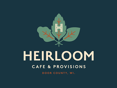 Heirloom Cafe cafe heirloom leaf logo provisions
