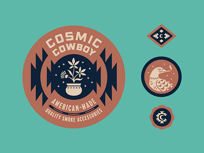 Cosmic Cowboy Badges bird cosmic cowboy eagle flower southwestern