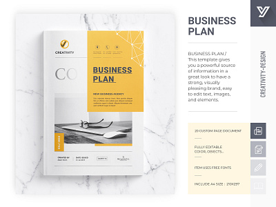 BUSINESS PLAN abstract booklet business objectives business plan case study clean company brochure corporate corporate brochure creative design financial forecasts financial plan management marketing orange print plan startup summary template